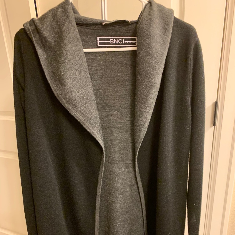 Long hooded cardigan